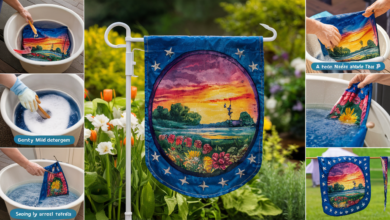 how to clean a garden flag​