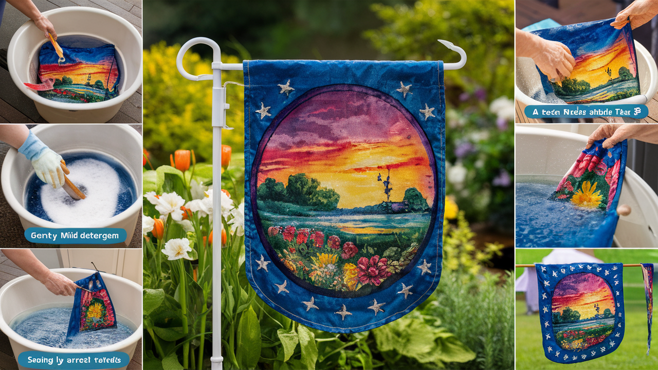 how to clean a garden flag​